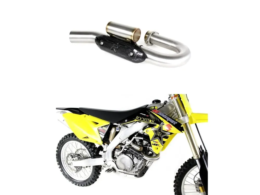 Laděný výfuk Dominator RMZ RM-Z 450 koleno sběrače výfuku s PowerBomb 2013 - 2018 Omezená Nabídka