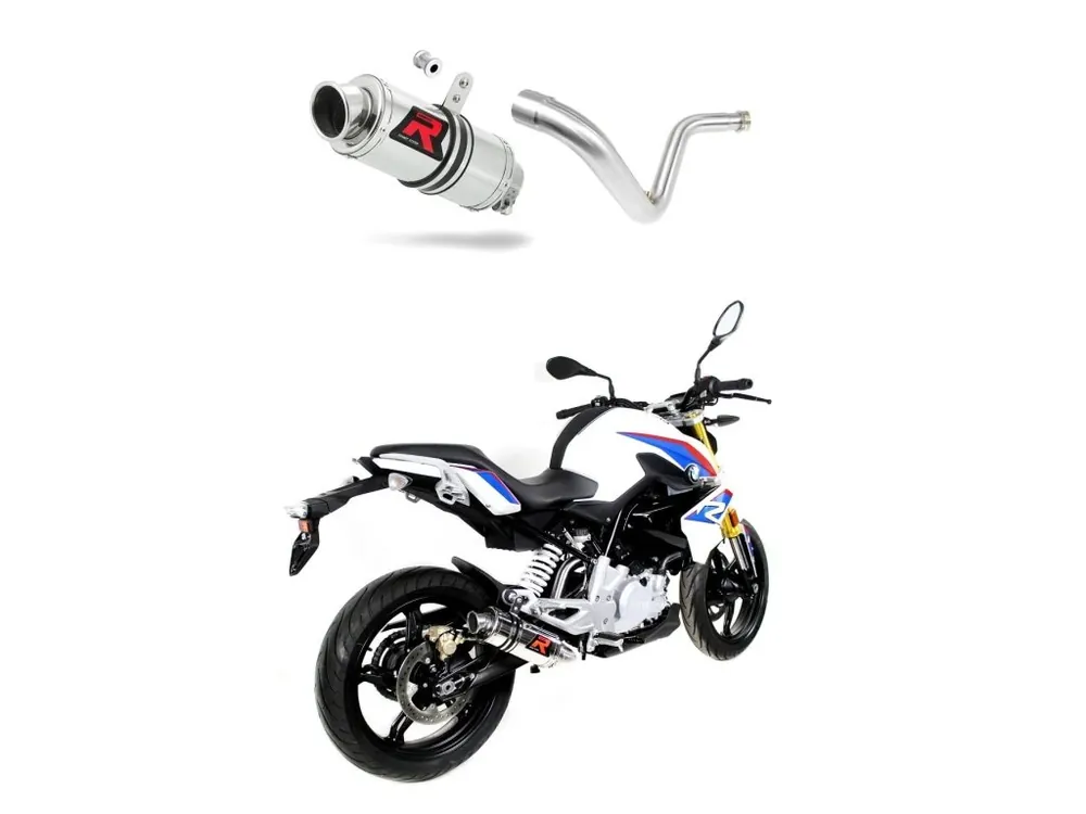 Laděný výfuk Dominator BMW G310R 2016 - 2022 tlumič výfuku GP1 + dB killer medium Víkendová Akce