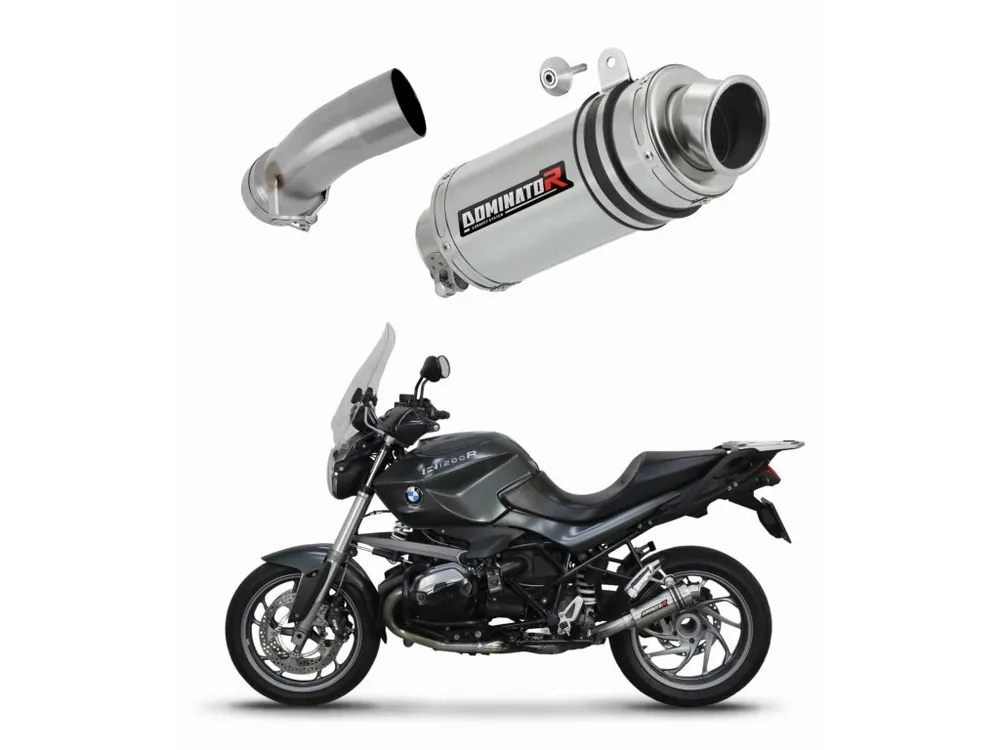 Laděný výfuk Dominator BMW R1200R 2010 - 2014 tlumič výfuku GP1 + dB killer medium Víkendová Akce