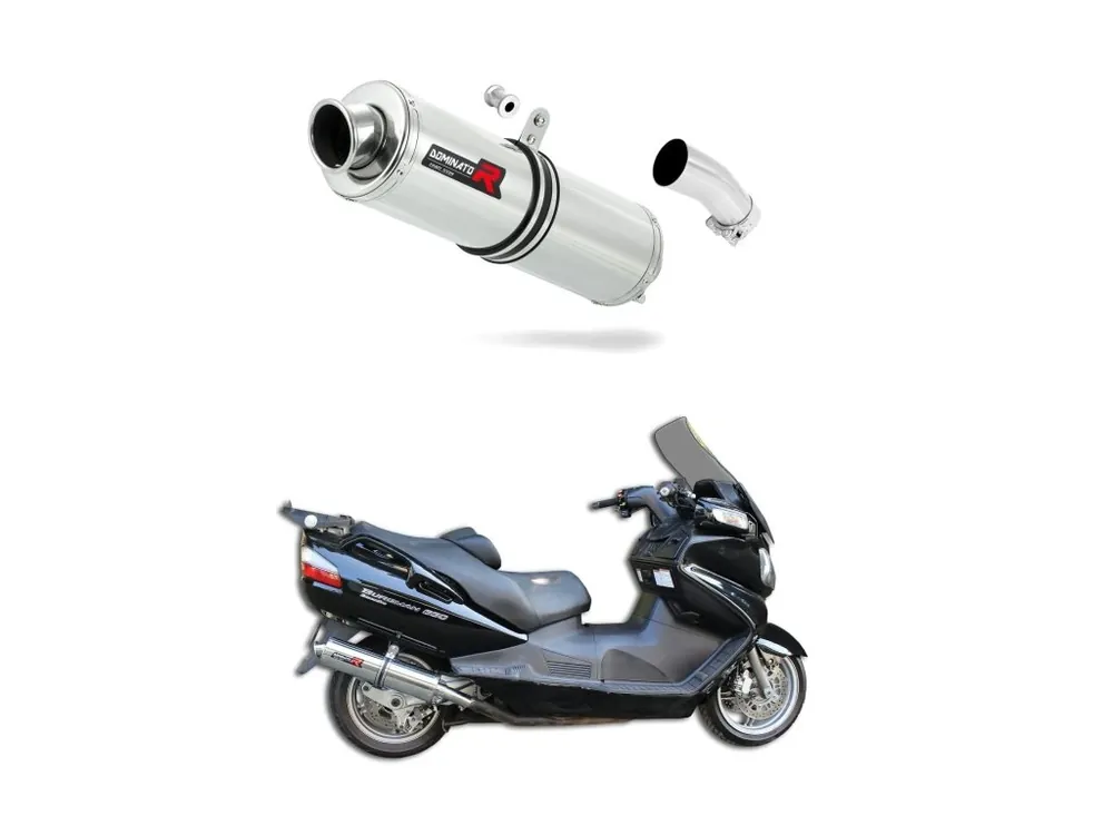 Laděný výfuk Dominator Suzuki BURGMAN 650 2002 - 2012 výfuk ST tlumič + dB killer medium Cenově Výhodný