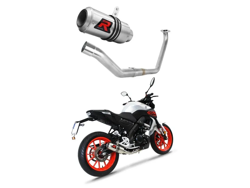 Laděný výfuk Dominator Yamaha MT 125 2020 Kompletní systém Sběrač výfuku GP tlumič + dB killer medium Víkendová Akce
