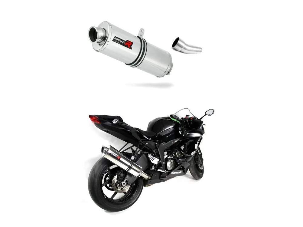 Laděný výfuk Dominator Kawasaki ZX6R 636 2009 - 2024 výfuk OV tlumič + dB killer medium Expresní Doručení