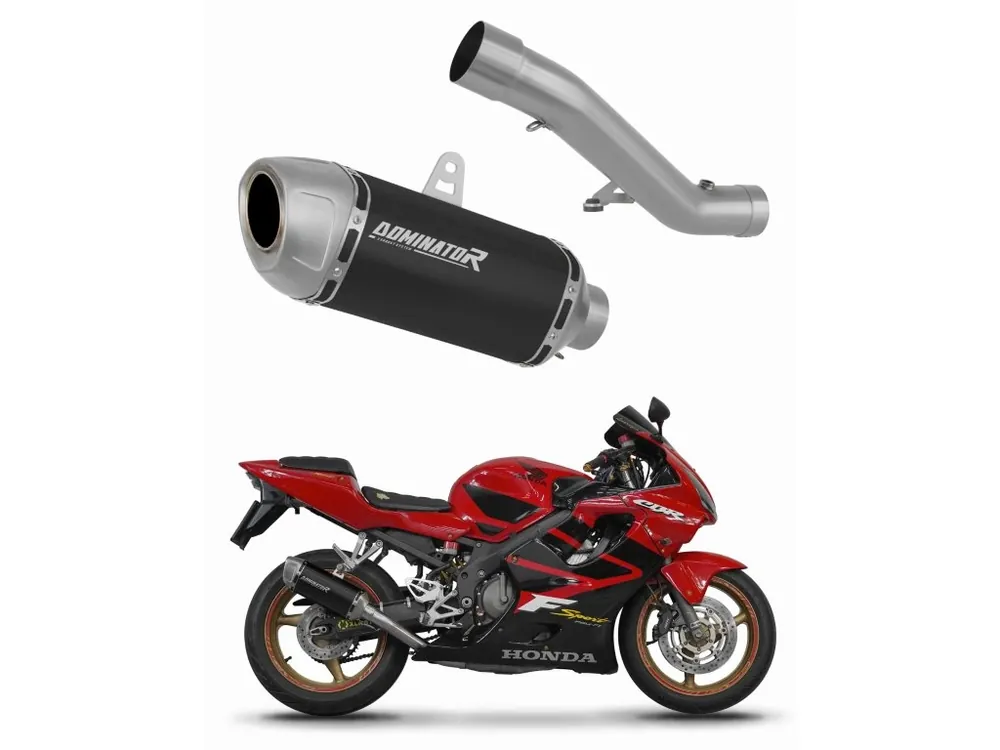 Laděný výfuk Dominator Honda CBR 600 F4i Sport 2001 - 2006 výfuk S6 Shorty BLACK + tlumič dB killer Autentický