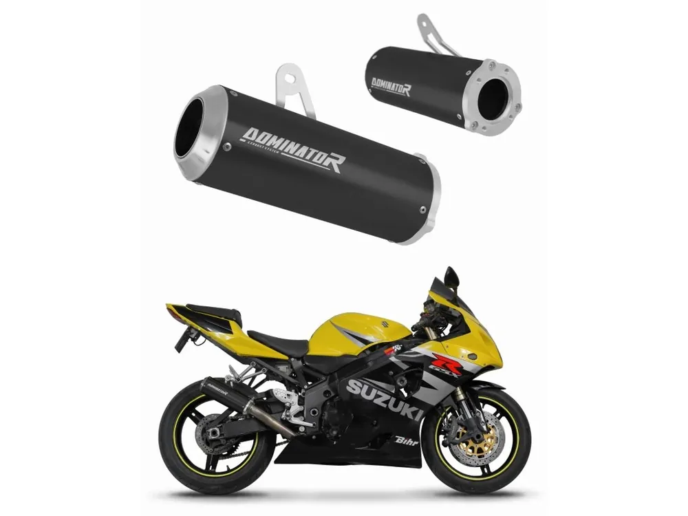 Laděný výfuk Dominator Suzuki GSXR 1000 K1 - K4 2001 - 2004 Výfuk GP BLACK + dB killer Nakupujte Hned