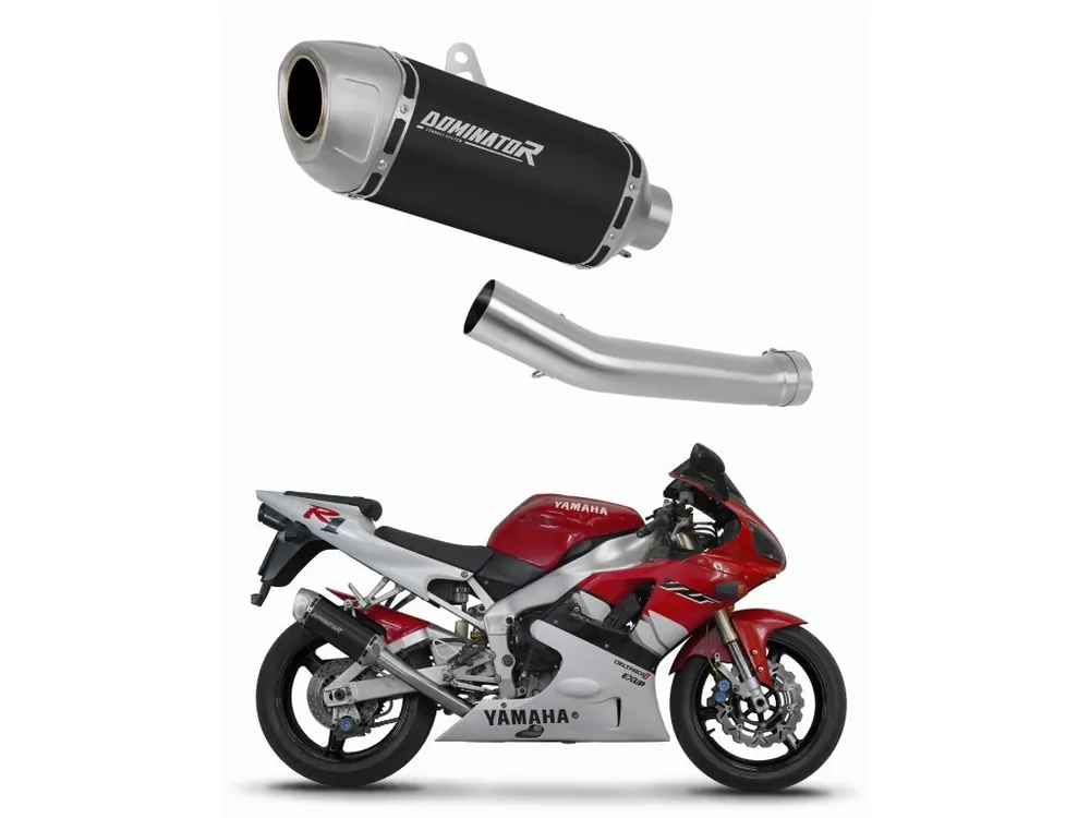 Značkový Laděný výfuk Dominator Yamaha YZF R1 1000 RN04 2000 - 2001 výfuk S6 Shorty BLACK + tlumič dB killer