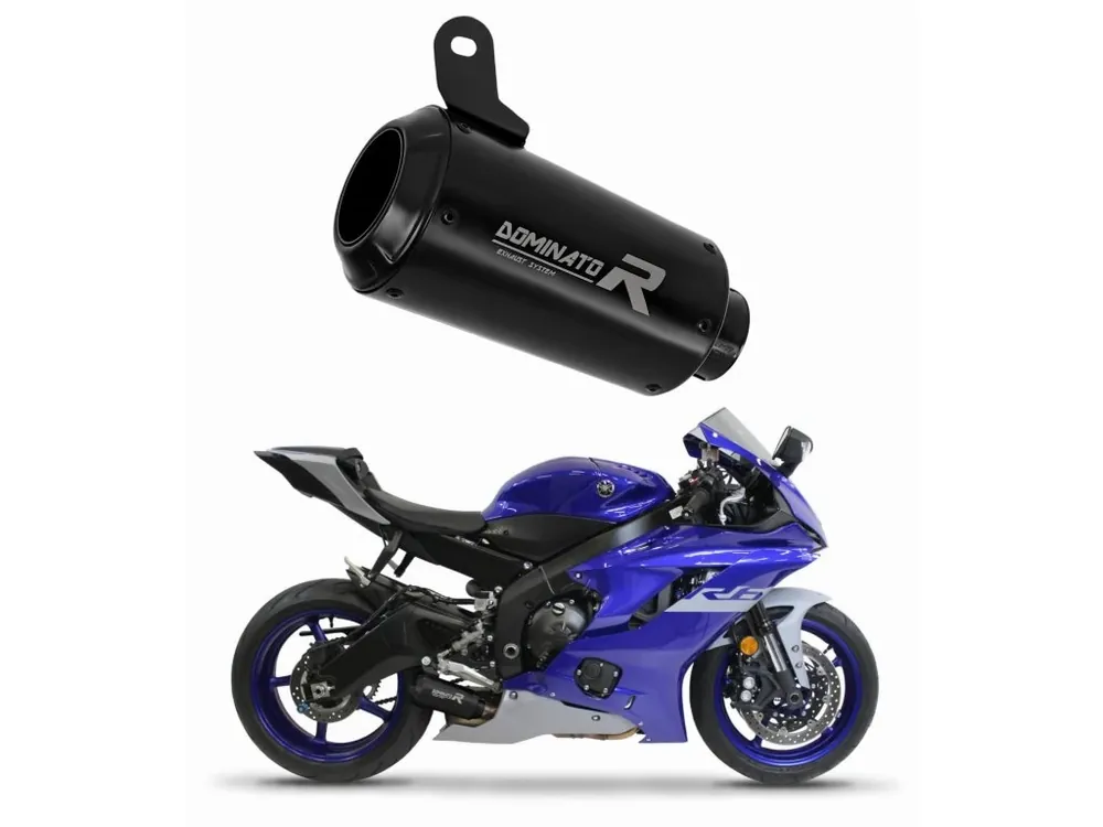Sleva Laděný výfuk Dominator Yamaha YZF R6 2017 - 2023 výfuk GPS tlumič výfuku ČERNÝ + dB killer medium