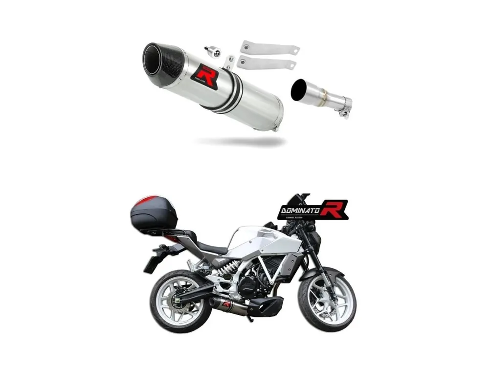 Nová Kolekce Laděný výfuk Dominator Hyosung GD 250 Exiv výfuk HP2 tlumič + dB killer medium