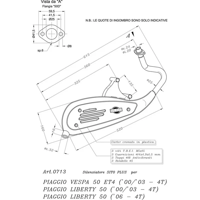 Ověřený Výfuk LeoVince VESPA ET4 4 stroke SITOPLUS