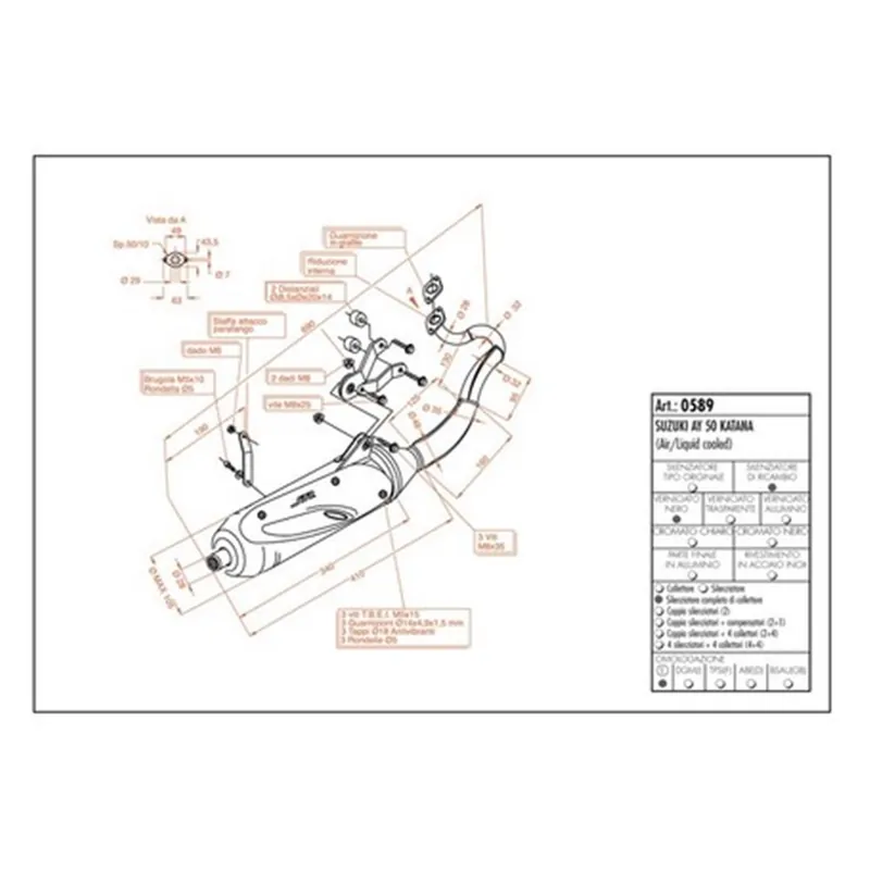 Sleva Výfuk LeoVince SUZUKI AY 50 KATANA air/liquid cooled 1997 - 2002 SITO