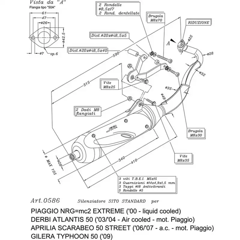 Autentický Výfuk LeoVince PIAGGIO TYPHOON 50 2 stroke 2009 SITO