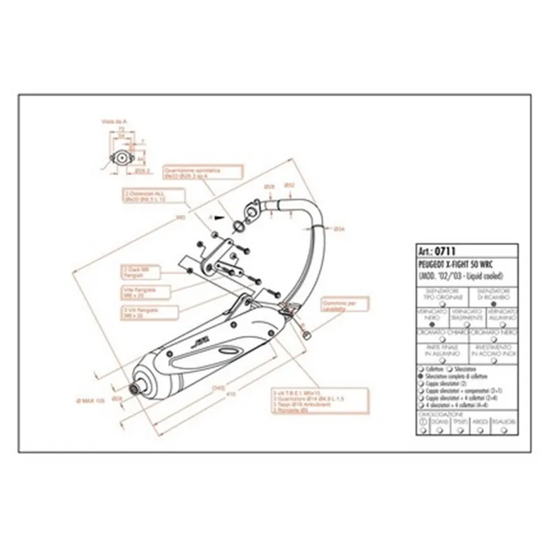 Akce Výfuk LeoVince PEUGEOT X-FIGHT 50 WRC liquid cooled 2002 - 2003 SITO