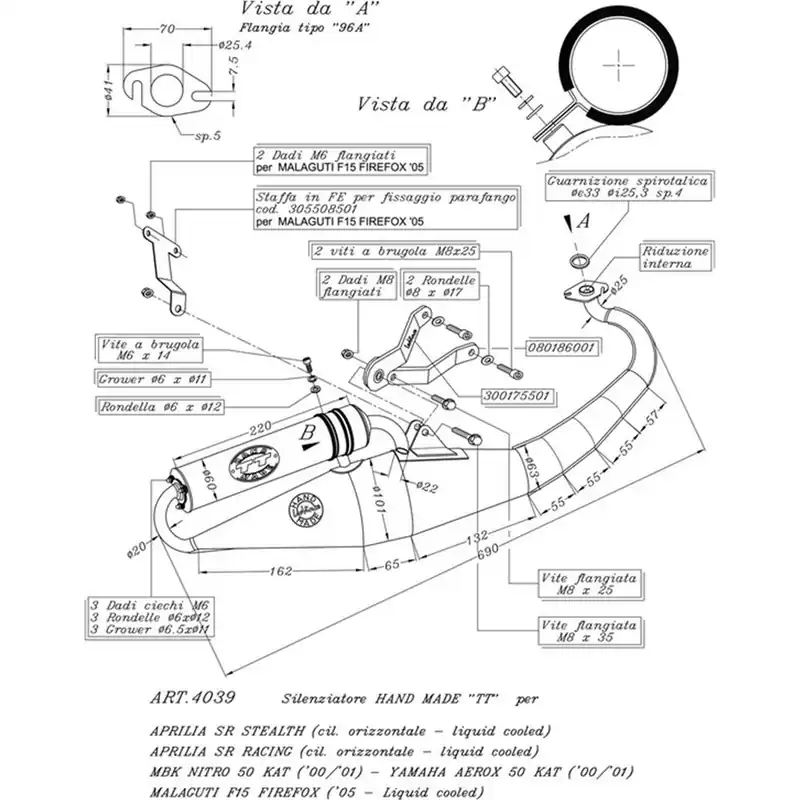 Akce Výfuk LeoVince APRILIA SR STEALTH/RACING horizontal cylinder liquid cooled 1998 - 2002 HAND MADE TT