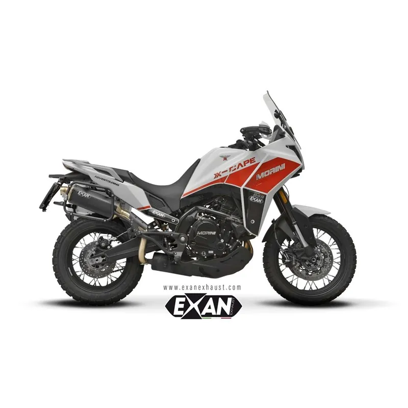 Časově Omezené Moto výfuk EXAN MOTO MORINI X-CAPE 650 21 - 24 X-RALLY CARBON horní vedení