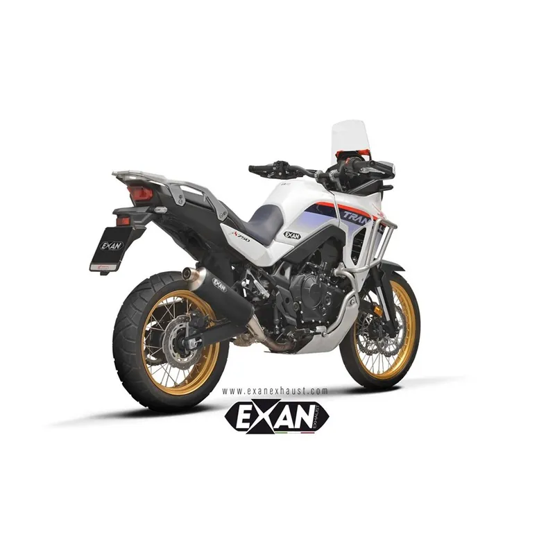 Moto výfuk EXAN HONDA XL 750 TRANSALP 2023 - 2024 OVAL RALLY BLACK STAINLESS STEEL Cenová Bomba