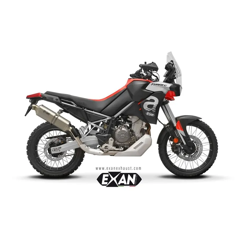 Moto výfuk EXAN APRILIA TUAREG 660 - A2 22 - 24 X-RALLY STAINLESS STEEL Speciální Cena