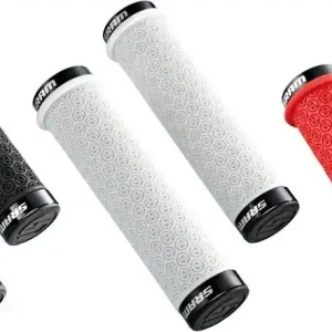 Must-Have Sram Silikonové gripy s pojistkou šroubu bílá, s dvojitými svorkami a End Plug