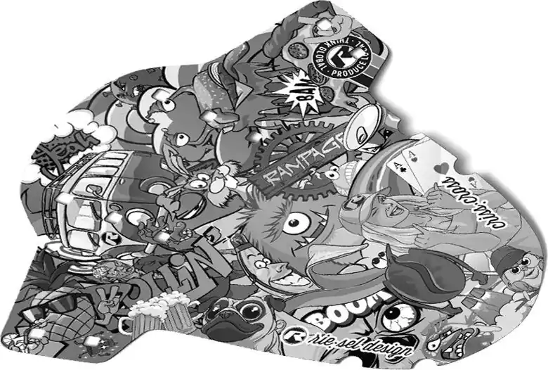 Přední blatník RIESEL CrissCross, Stickerbomb Eyecatcher Ultrablack Časově Omezené