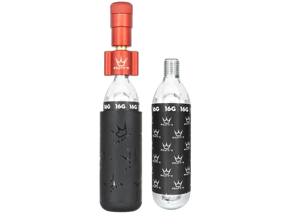 PEATY‘S HOLESHOT CO2 PUMPA + BOMBIČKY 2 KS - ROAD & GRAVEL (16G) - RED Nízká Cena