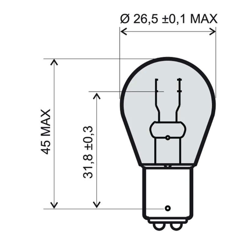 Akce Přední světlo RMS 246510371 12V 21/5W, BAY15D červená