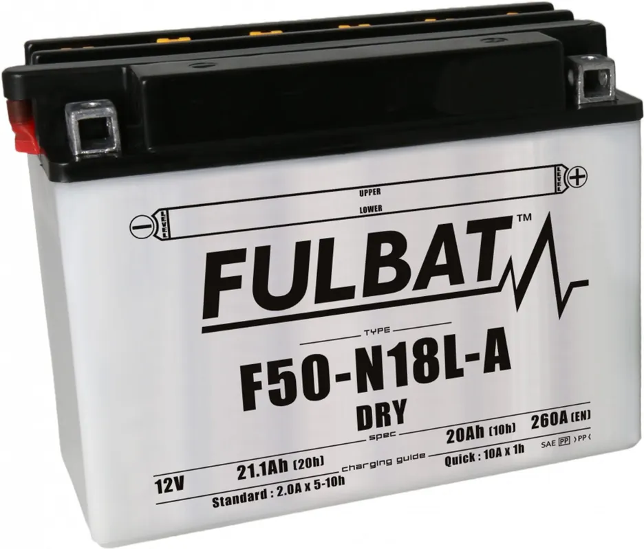 Konvenční motocyklová baterie FULBAT F50-N18L-A (Y50-N18L-A) Včetně balení kyseliny Akce