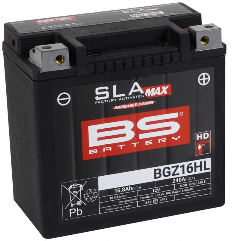 Odeslání Ihned Továrně aktivovaná motocyklová baterie BS-BATTERY BGZ16HL SLA MAX