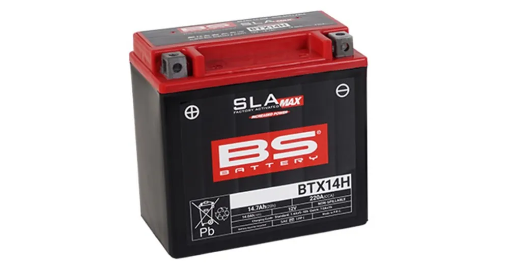 Továrně aktivovaná motocyklová baterie BS-BATTERY BTX14H (FA) (YTX14H (FA)) SLA MAX Originální