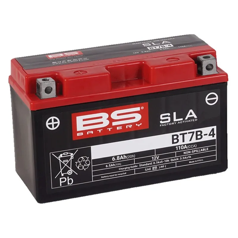Autentický Továrně aktivovaná motocyklová baterie BS-BATTERY BT7B-4 (YT7B-4)