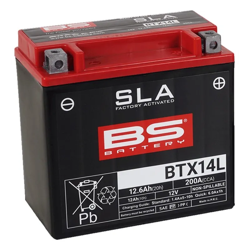 Akční Nabídka Továrně aktivovaná motocyklová baterie BS-BATTERY BTX14L (FA) (YTX14L (FA)) SLA