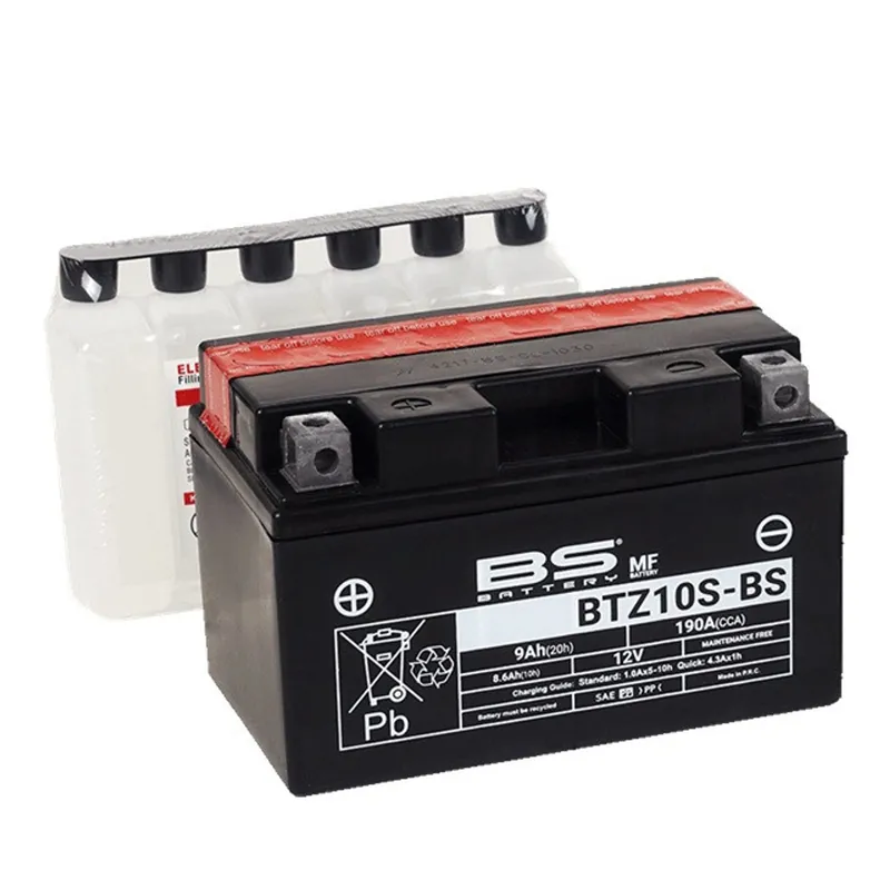 Bezúdržbová motocyklová baterie - max. 20° náklon BS-BATTERY BTZ10S-BS (YTZ10S-BS) Přímo Od Výrobce
