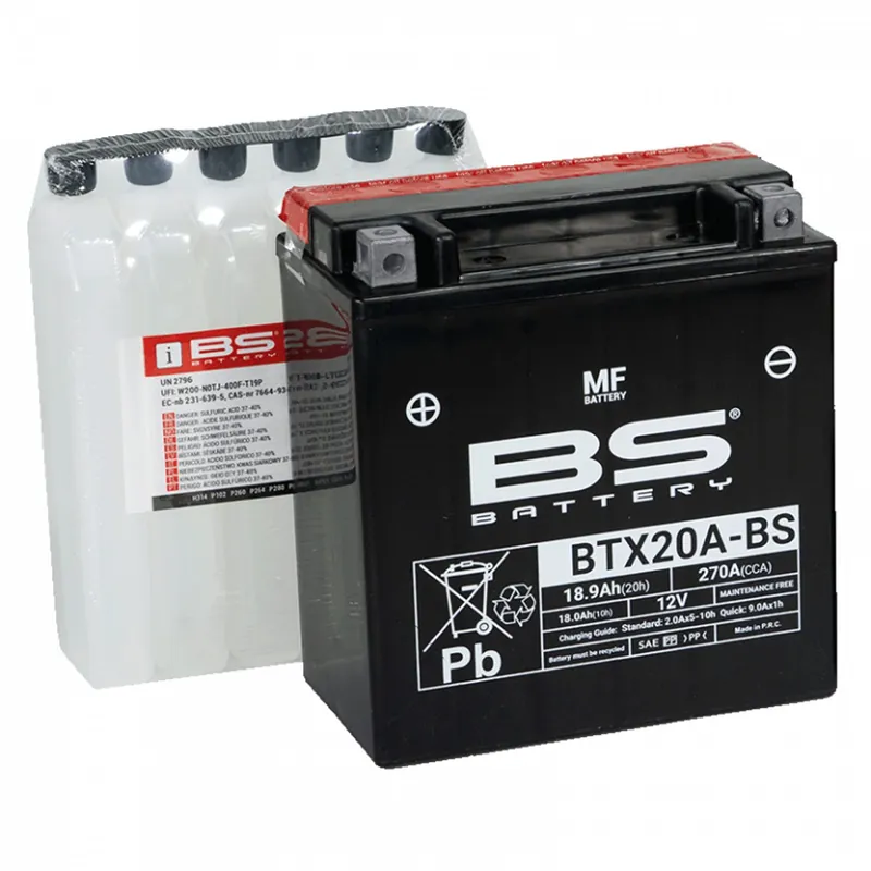 Bezúdržbová motocyklová baterie BS-BATTERY BTX20A-BS Přímo Od Výrobce