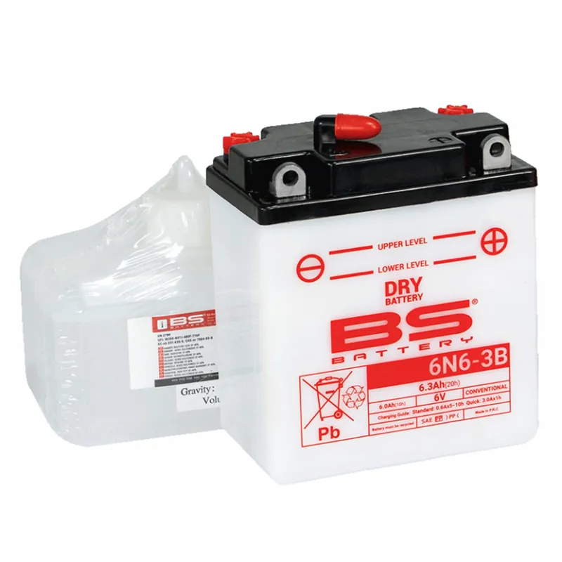 Bezpečná Platba Konvenční motocyklová baterie BS-BATTERY 6N6-3B Včetně balení kyseliny