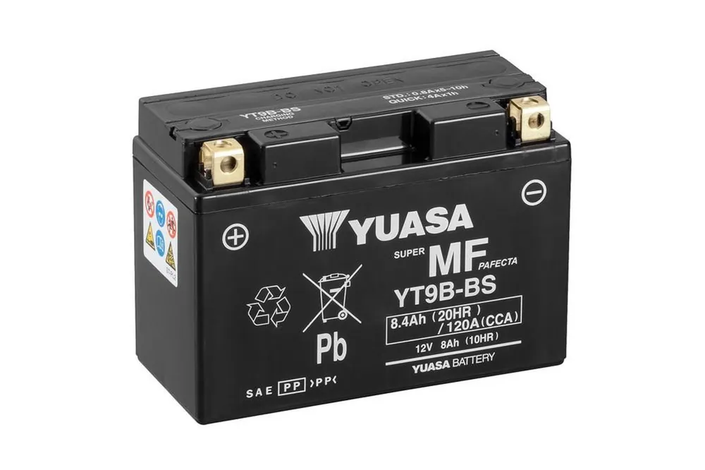 Finální Výprodej Bezúdržbová motocyklová baterie YUASA YT9B-BS