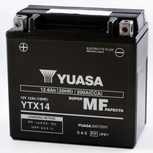 Bezúdržbová motocyklová baterie YUASA YTX14-BS Poslední Šance