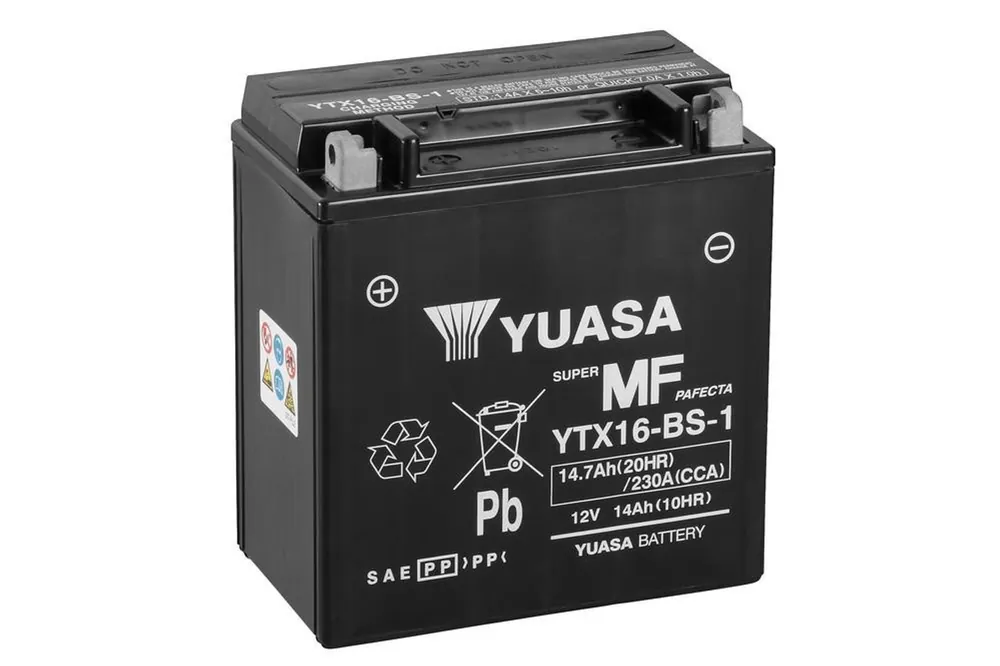 Víkendová Akce Bezúdržbová motocyklová baterie YUASA YTX16-BS-1