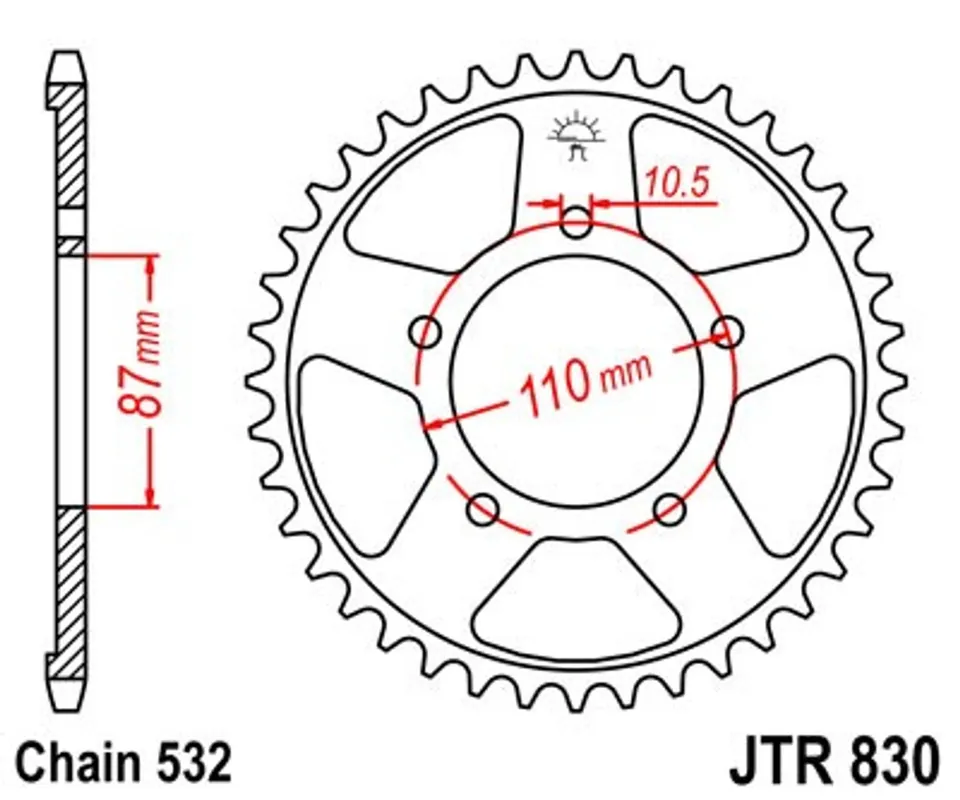 Ihned K Objednání Řetězová rozeta JT JTR 830-46 46 zubů, 532