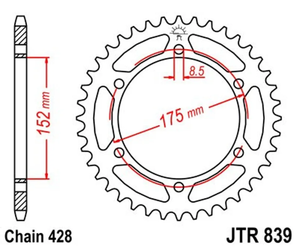 Kup Teď Řetězová rozeta JT JTR 839-53 53 zubů, 428