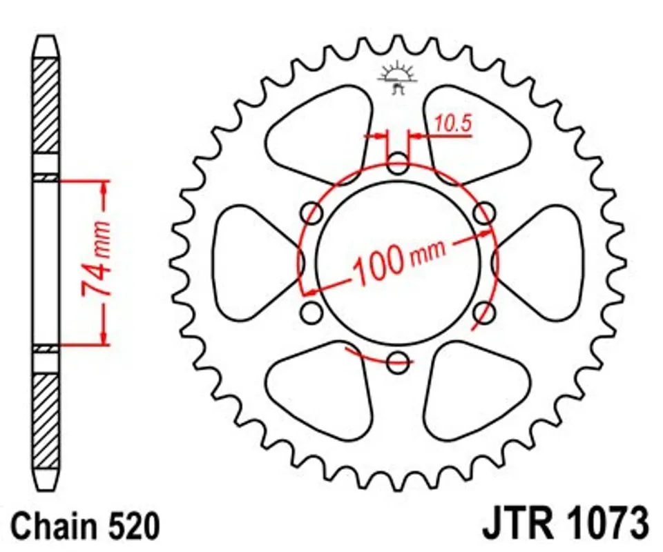 Bezpečná Platba Řetězová rozeta JT JTR 1073-46 46 zubů, 520