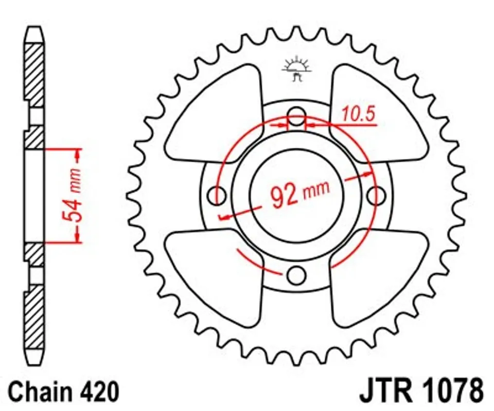 Koupit Online Řetězová rozeta JT JTR 1078-47 47 zubů, 420