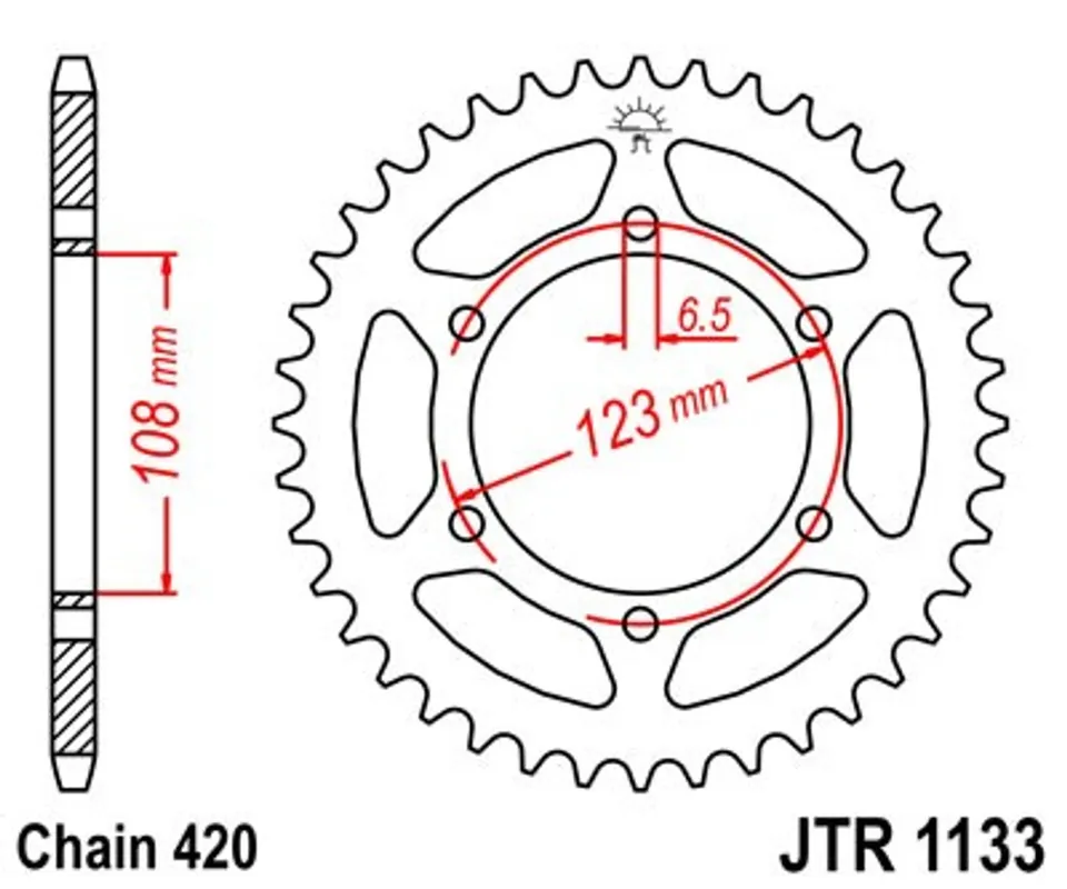Hit Sezóny Řetězová rozeta JT JTR 1133-53 53 zubů, 420