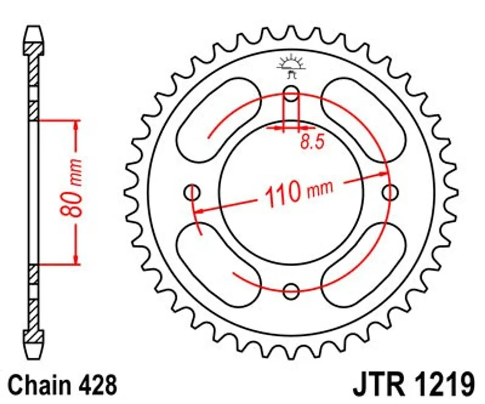 Cenově Výhodný Řetězová rozeta JT JTR 1219-42 42 zubů, 428