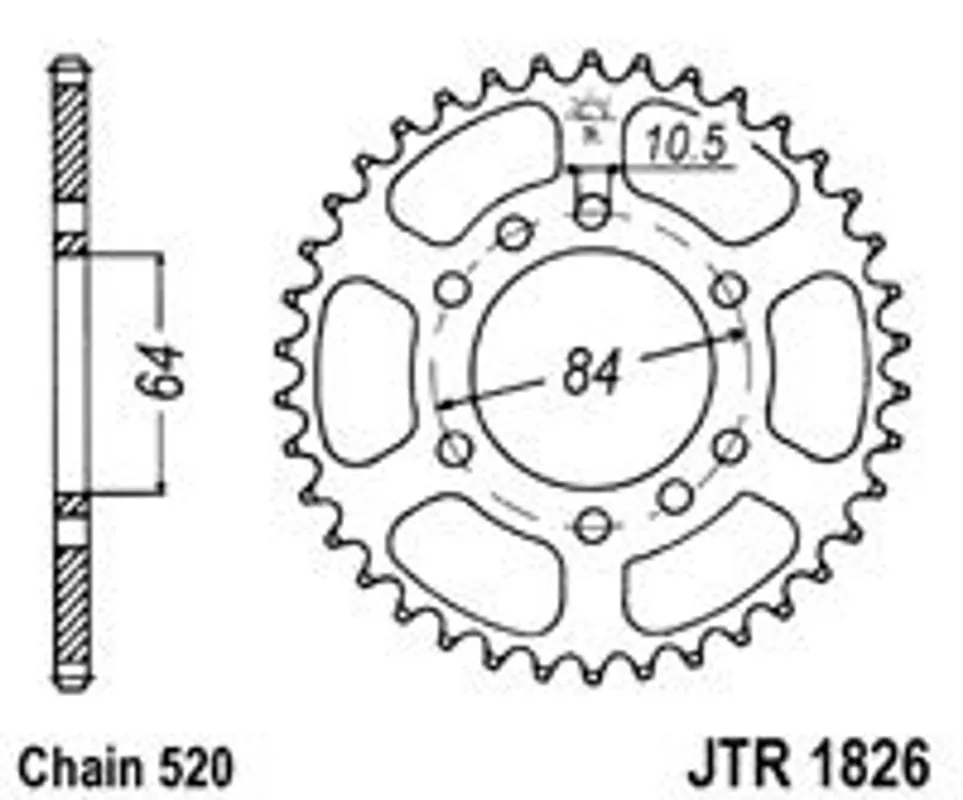 Nová Kolekce Řetězová rozeta JT JTR 1826-37 37 zubů, 520