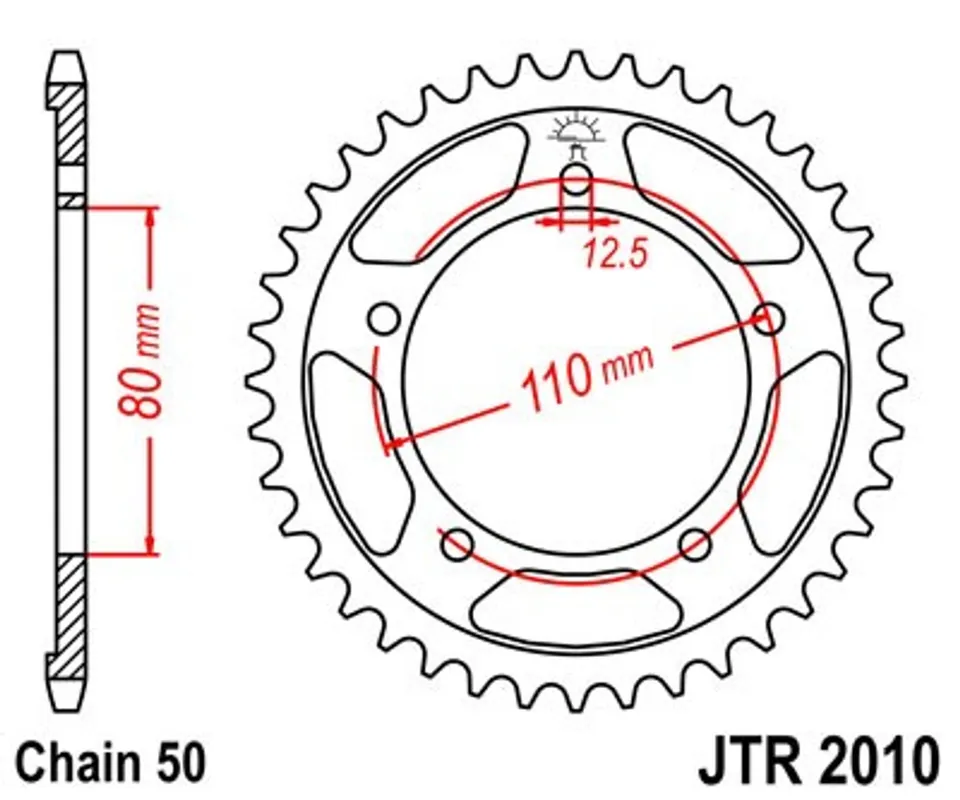 Řetězová rozeta JT JTR 2010-43 43 zubů, 530 Expresní Doručení