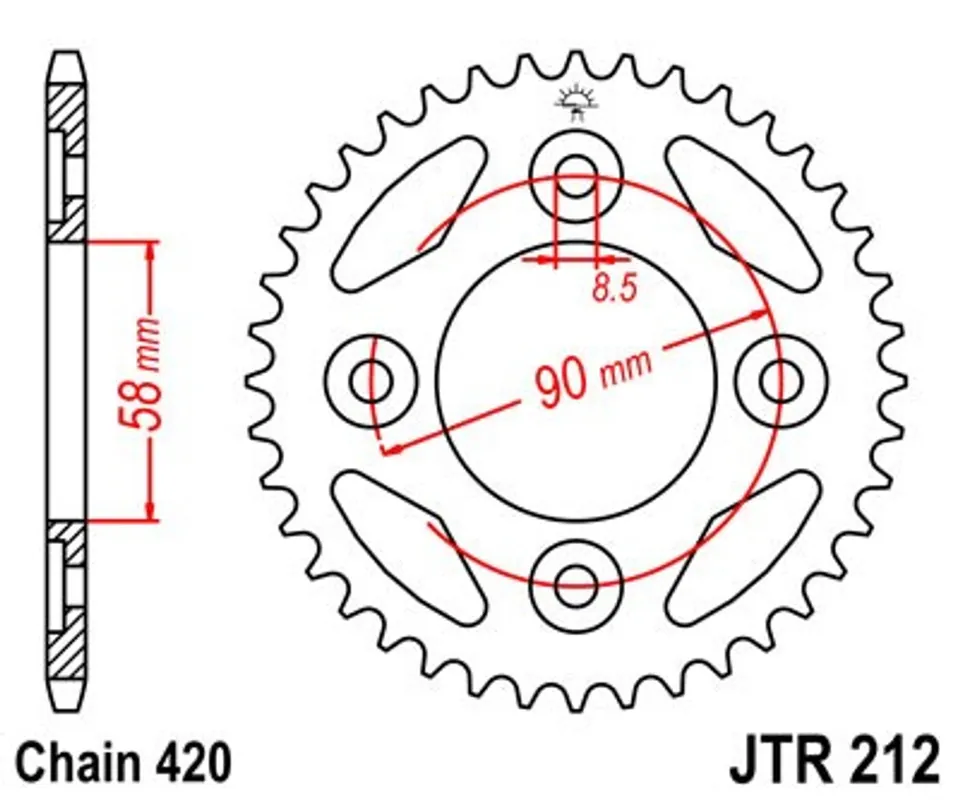 Řetězová rozeta JT JTR 212-35 35 zubů, 420 Akční Cena