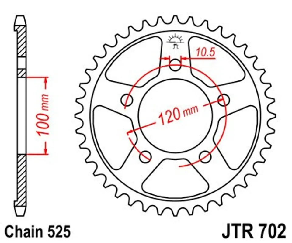 Oblíbený Řetězová rozeta JT JTR 702-40 40 zubů, 525