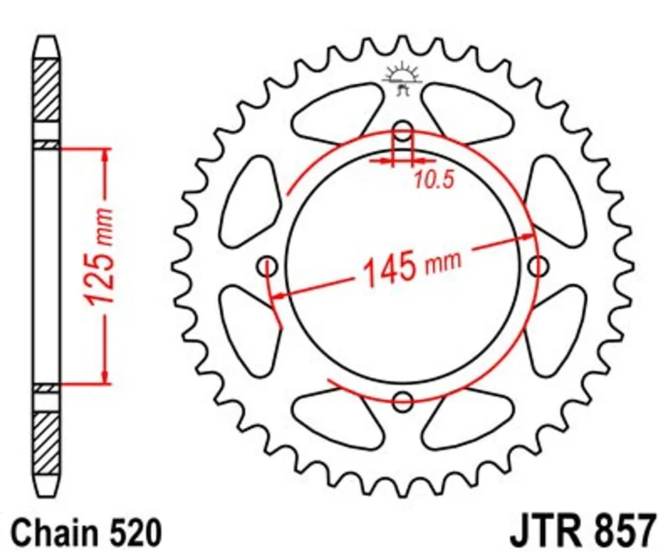 Sleva Řetězová rozeta JT JTR 857-42 42 zubů, 520