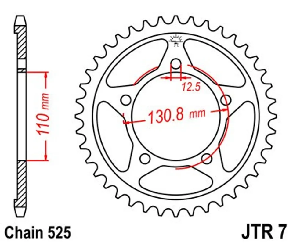 Řetězová rozeta JT JTR 7-45 45 zubů, 525 Sezónní Sleva