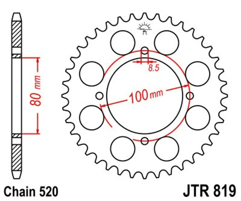 Speciální Cena Řetězová rozeta JT JTR 819/2-41 41 zubů, 520