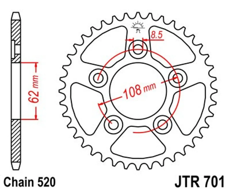 Kup Teď Řetězová rozeta JT JTR 701-38 38 zubů, 520