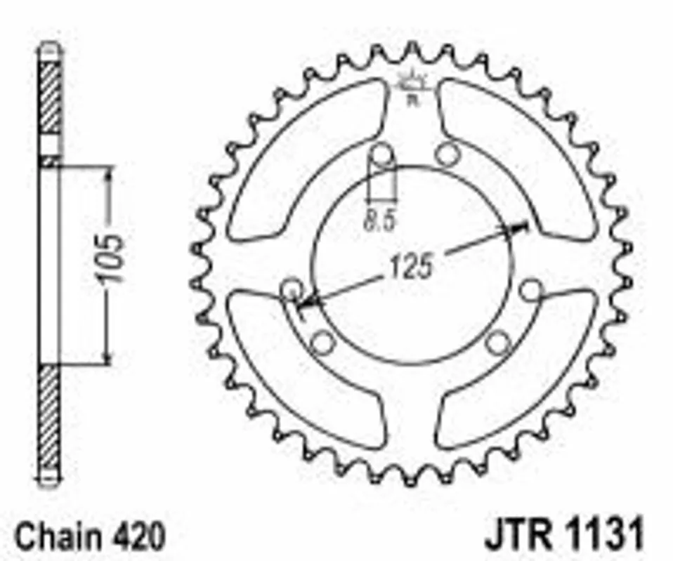 Řetězová rozeta JT JTR 1131-62 62 zubů, 420 Cenově Výhodný
