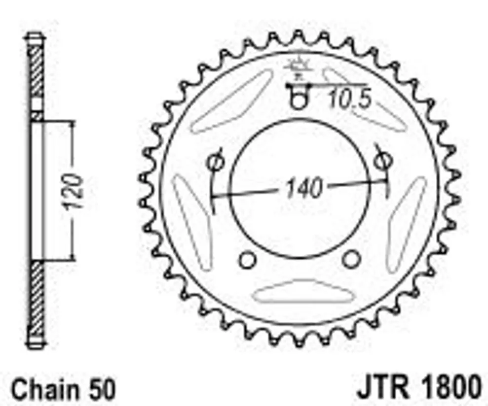 Nejprodávanější Řetězová rozeta JT JTR 1800-44 44 zubů, 530
